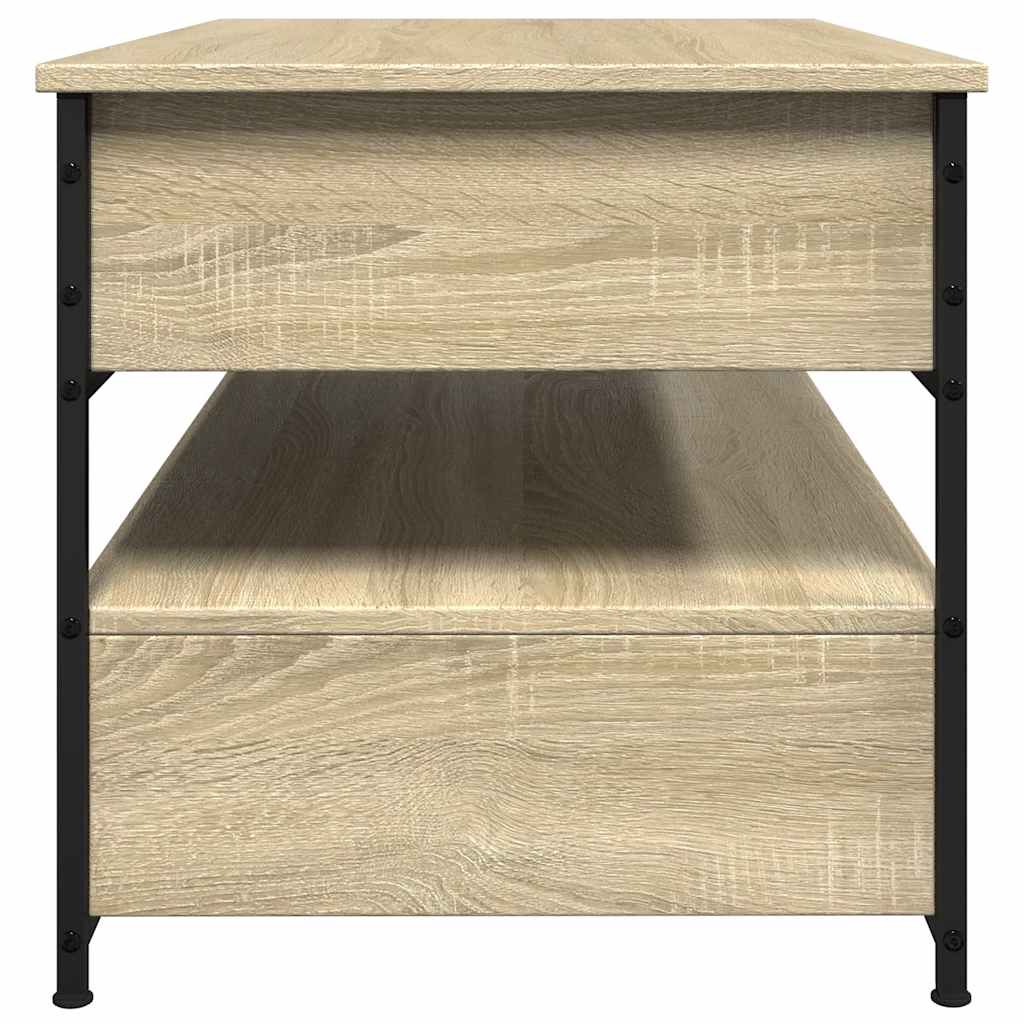 Coffee Table Sonoma Oak 85x50x50 cm Engineered Wood and Metal