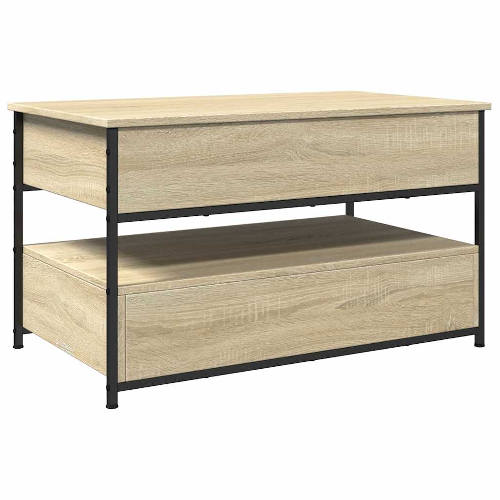 Coffee Table Sonoma Oak 85x50x50 cm Engineered Wood and Metal
