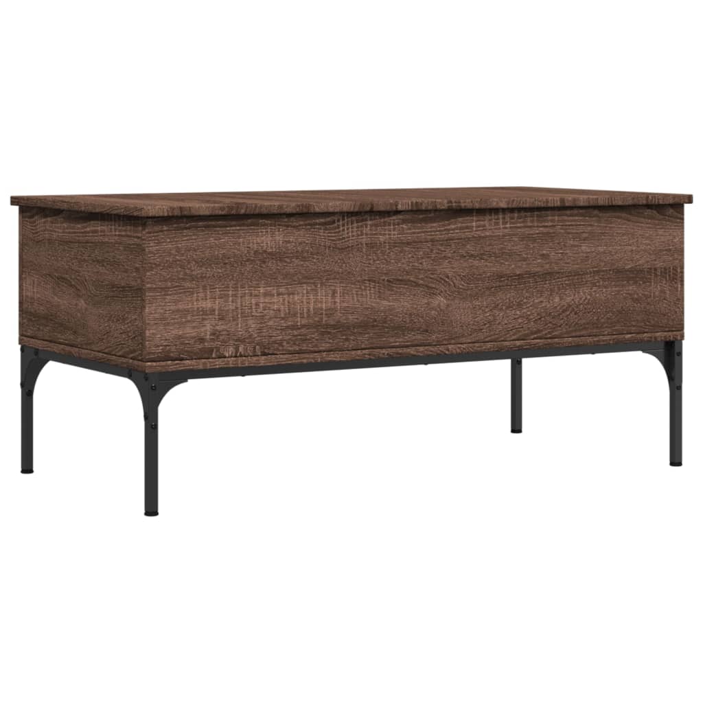 vidaXL Coffee Table Brown Oak 100x50x45 cm Engineered Wood and Metal