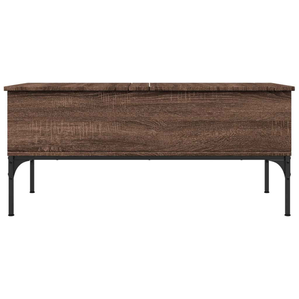 vidaXL Coffee Table Brown Oak 100x50x45 cm Engineered Wood and Metal