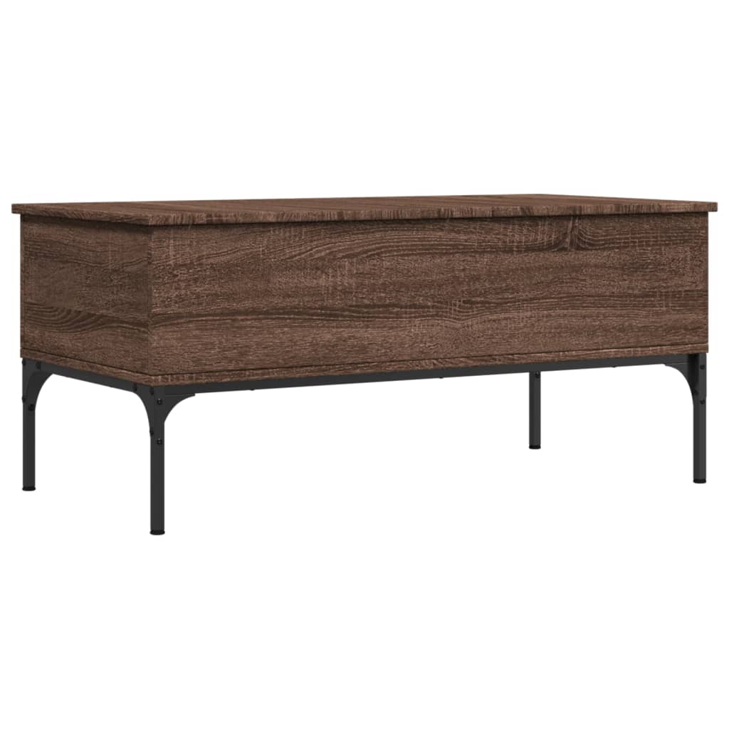 vidaXL Coffee Table Brown Oak 100x50x45 cm Engineered Wood and Metal