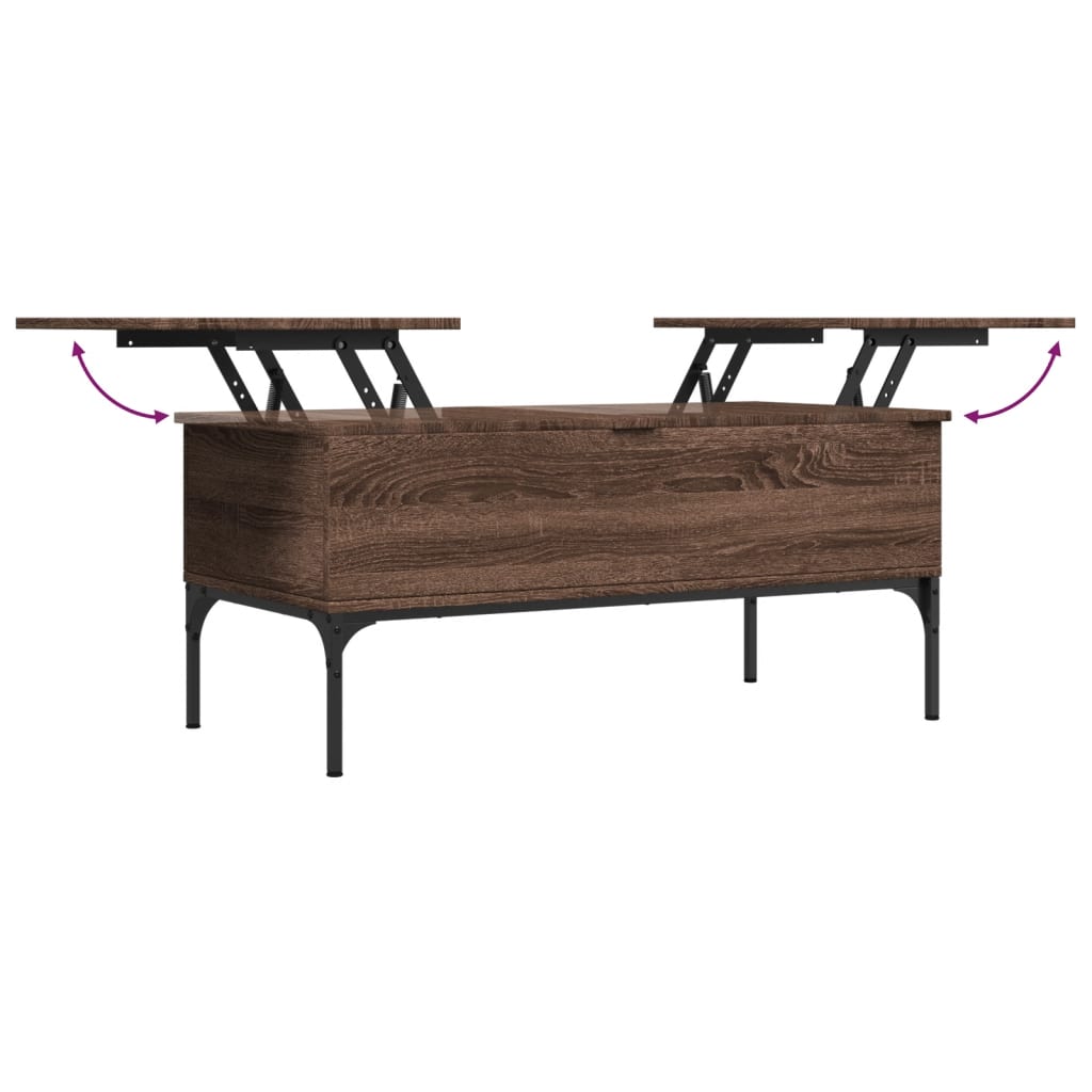 vidaXL Coffee Table Brown Oak 100x50x45 cm Engineered Wood and Metal