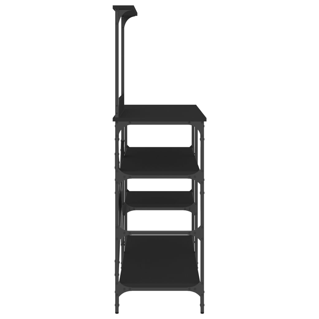 Baker's Rack Black 90x40x132 cm Engineered Wood and Metal