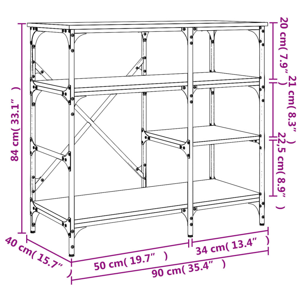 vidaXL Baker's Rack Black 90x40x84 cm Engineered Wood and Metal