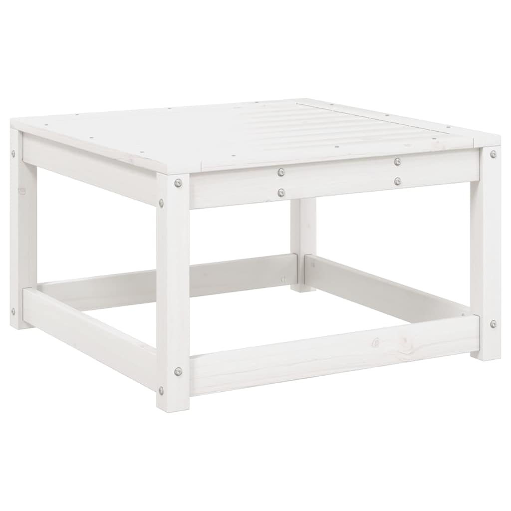 8 Piece Garden Lounge Set White Solid Wood Pine