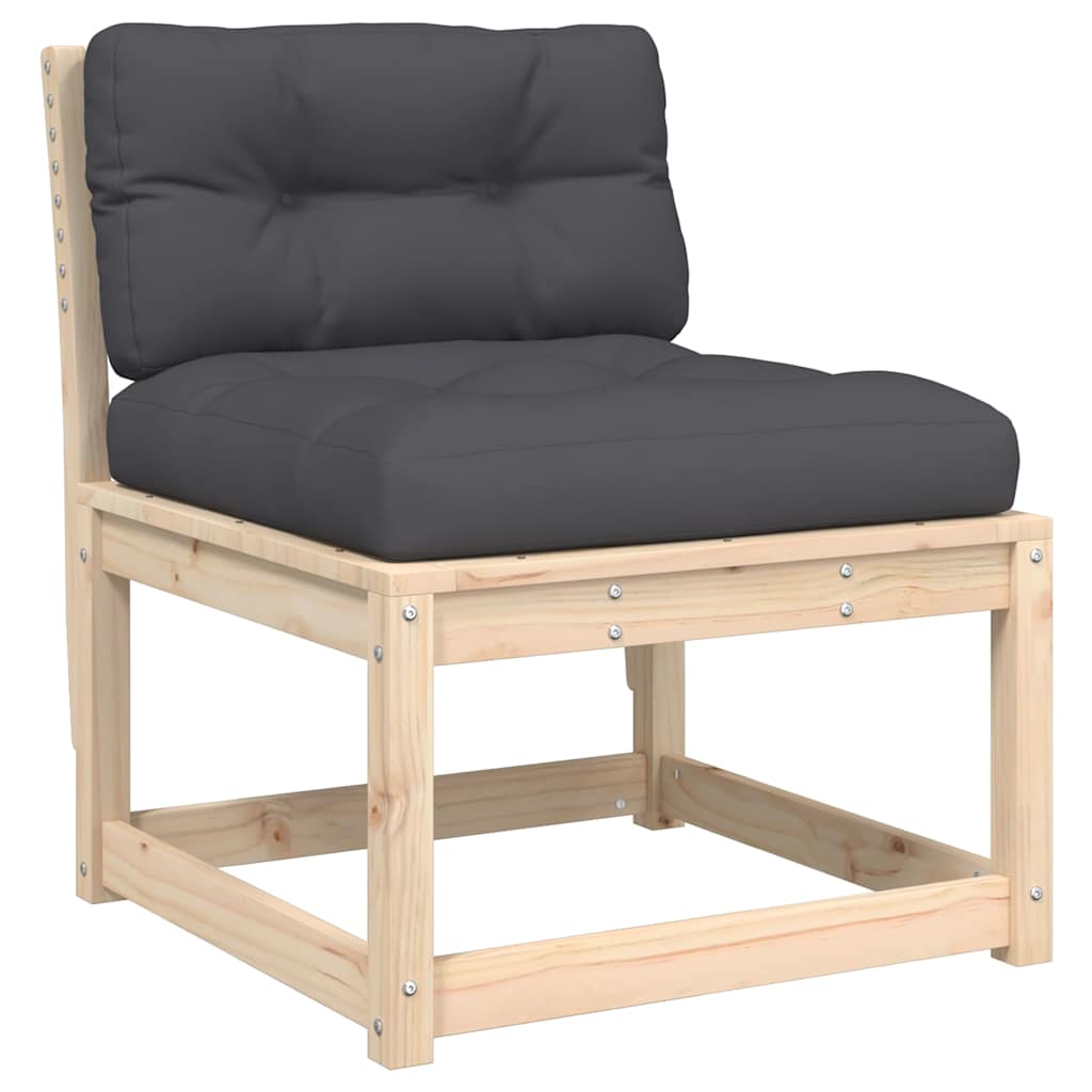 5 Piece Garden Sofa Set with Cushions Solid Wood Pine