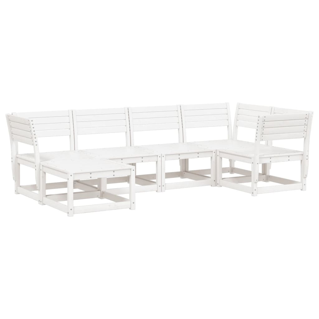 Garden Sofa Set | White | Solid Pine Wood | Large |  Modular