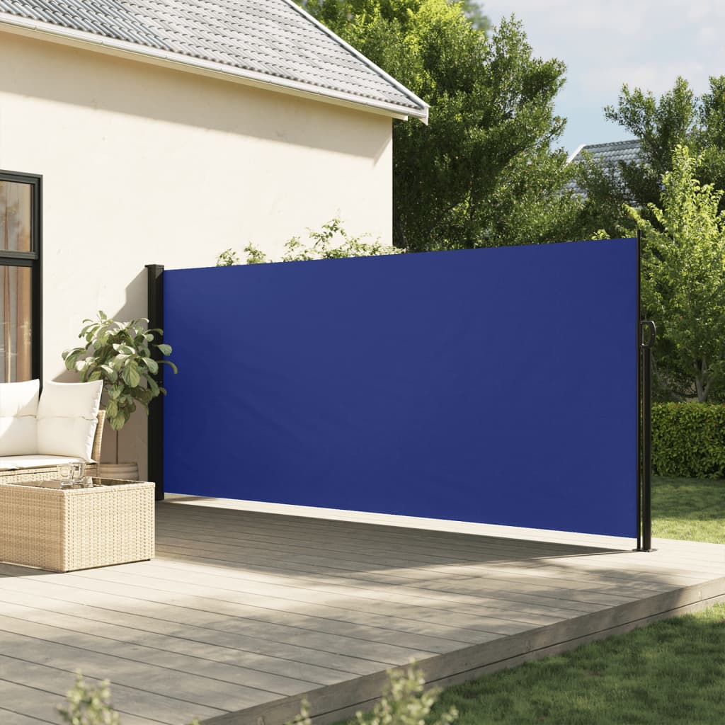 vidaXL Retractable Side Awning Blue 160x300 cm