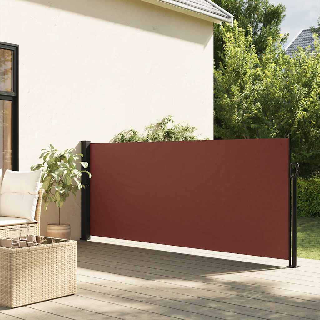 vidaXL Retractable Side Awning Brown 100x500 cm