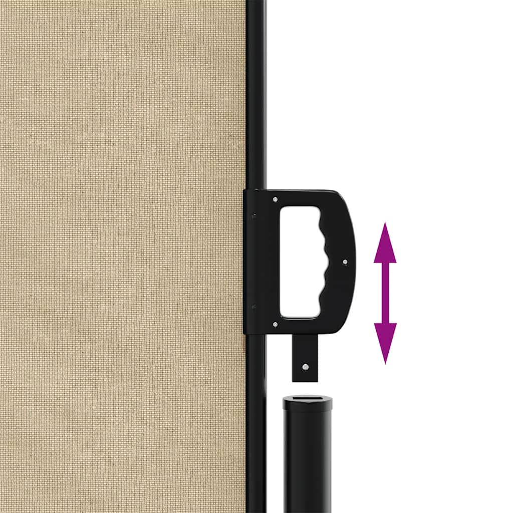 Retractable Side Awning Beige 100x500 cm