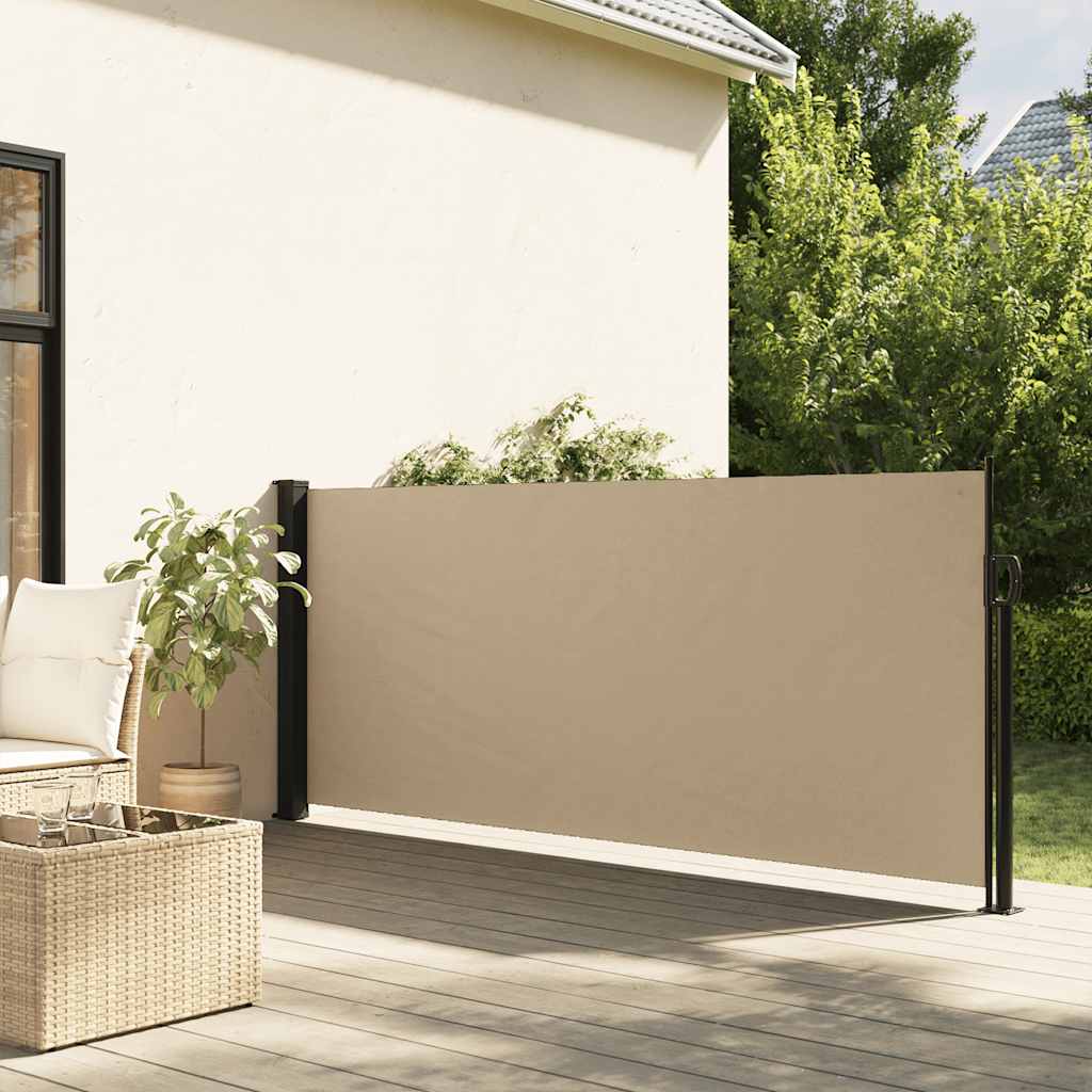 Retractable Side Awning Beige 100x500 cm