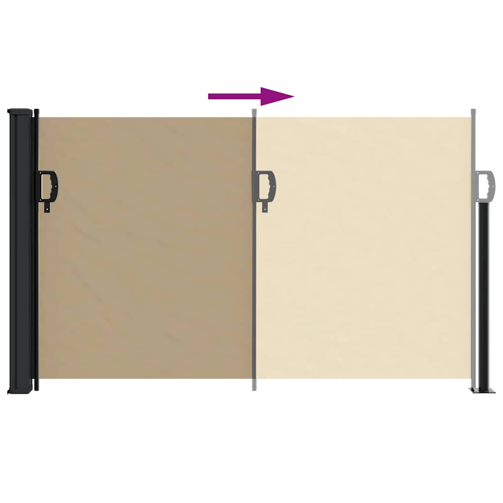 Retractable Side Awning Beige 120x500 cm