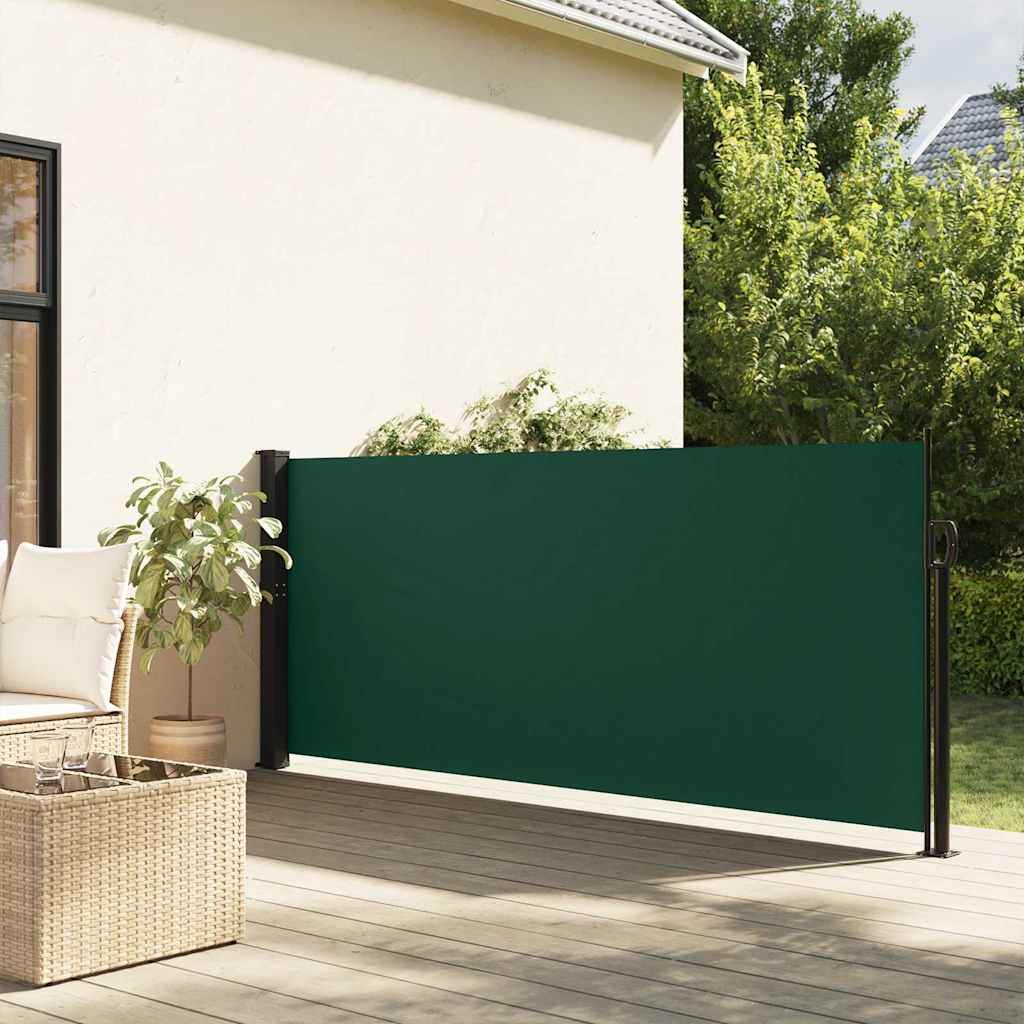 Retractable Side Awning Dark Green 140x500 cm