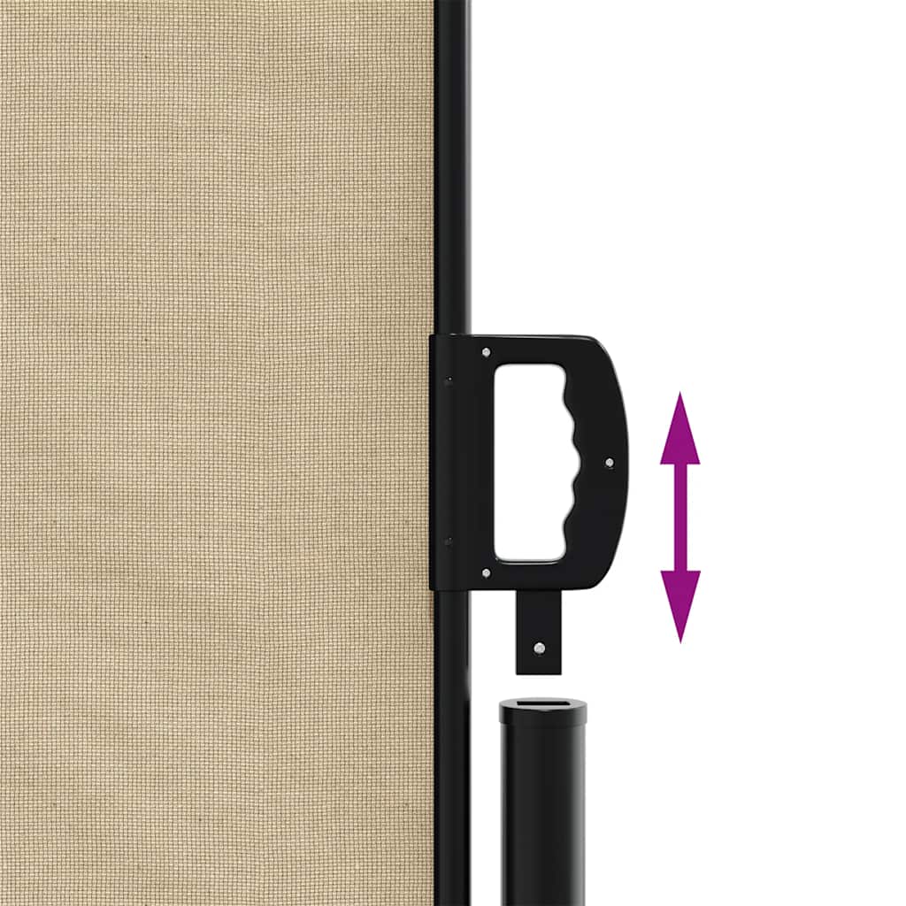 Retractable Side Awning Beige 180x500 cm