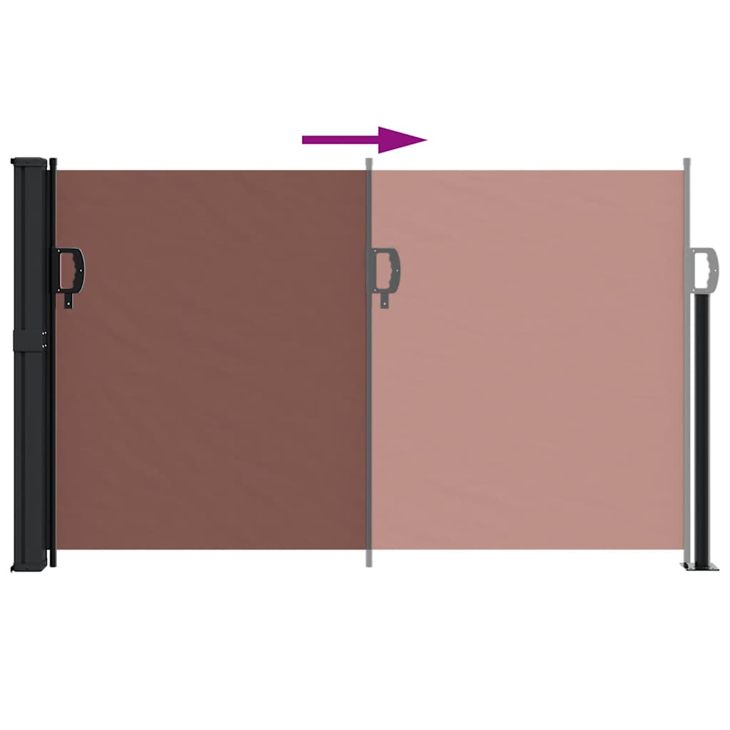 vidaXL Retractable Side Awning Brown 120x600 cm