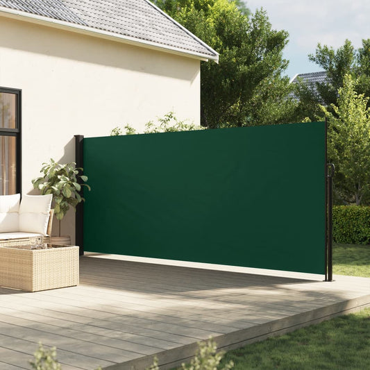 vidaXL Retractable Side Awning Dark Green 160x600 cm