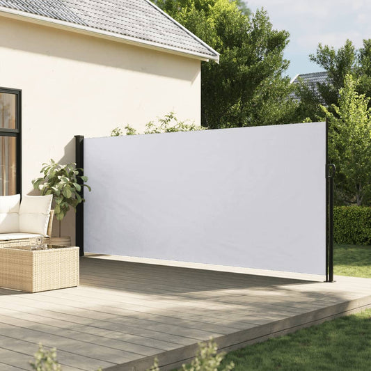 vidaXL Retractable Side Awning White 180x600 cm