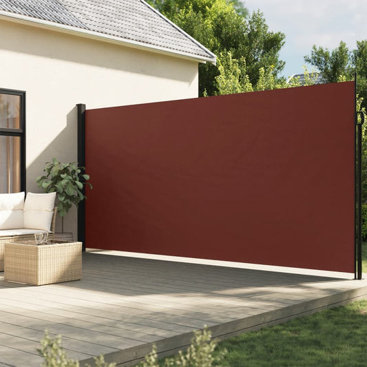 vidaXL Retractable Side Awning Brown 200x600 cm