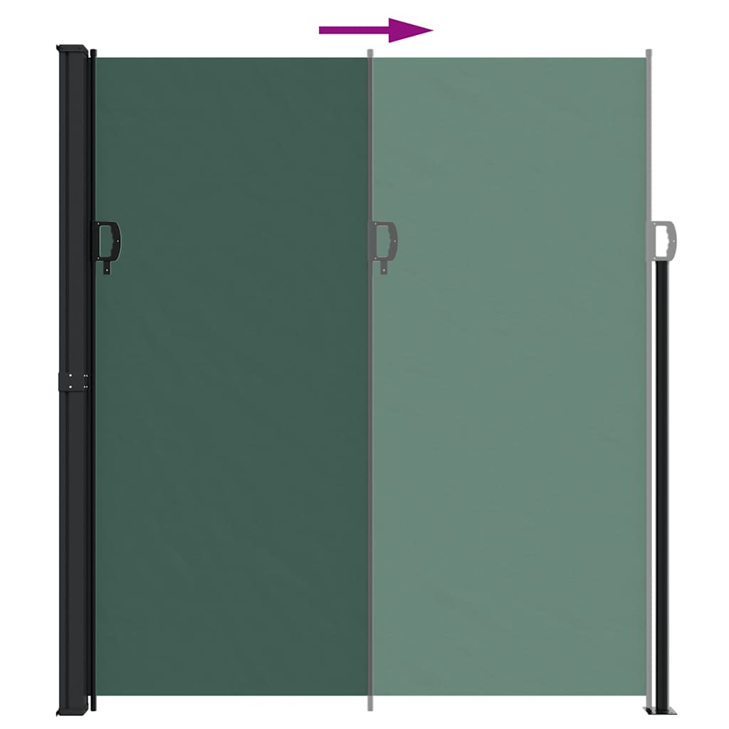 Retractable Side Awning Dark Green 220x600 cm