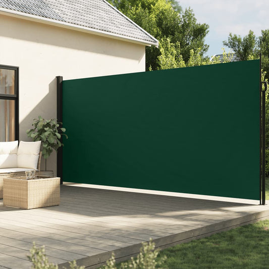 vidaXL Retractable Side Awning Dark Green 220x600 cm