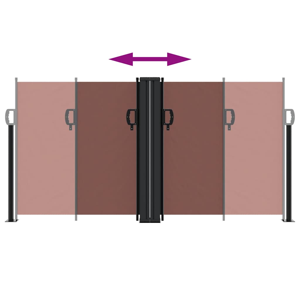 Retractable Side Awning Brown 120x600 cm