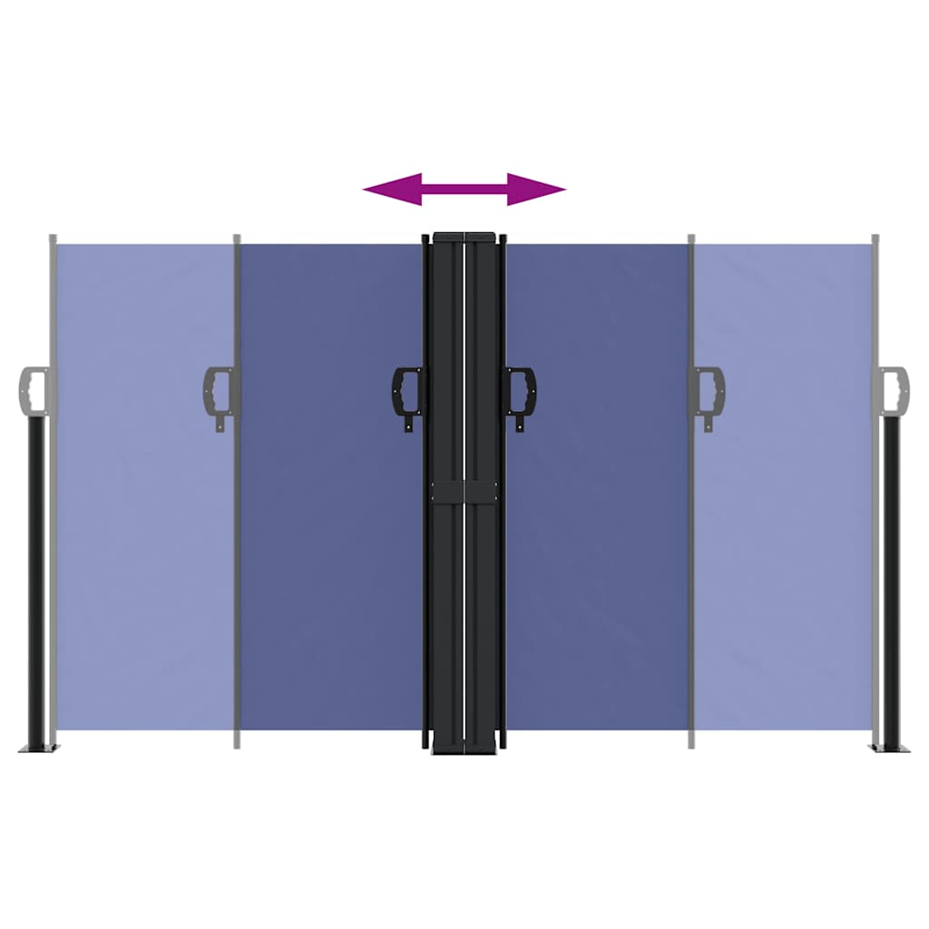 Retractable Side Awning Blue 140x600 cm