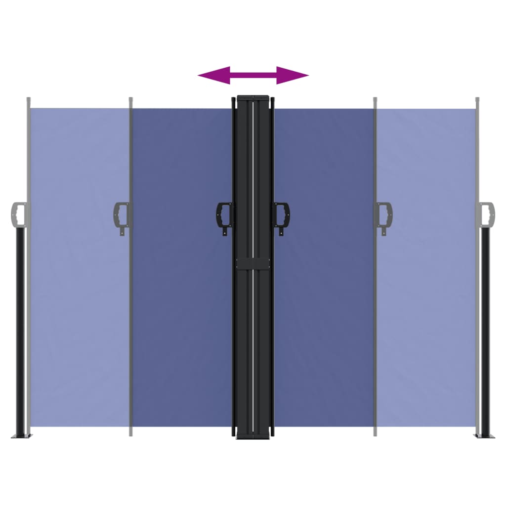 Retractable Side Awning Blue 180x600 cm