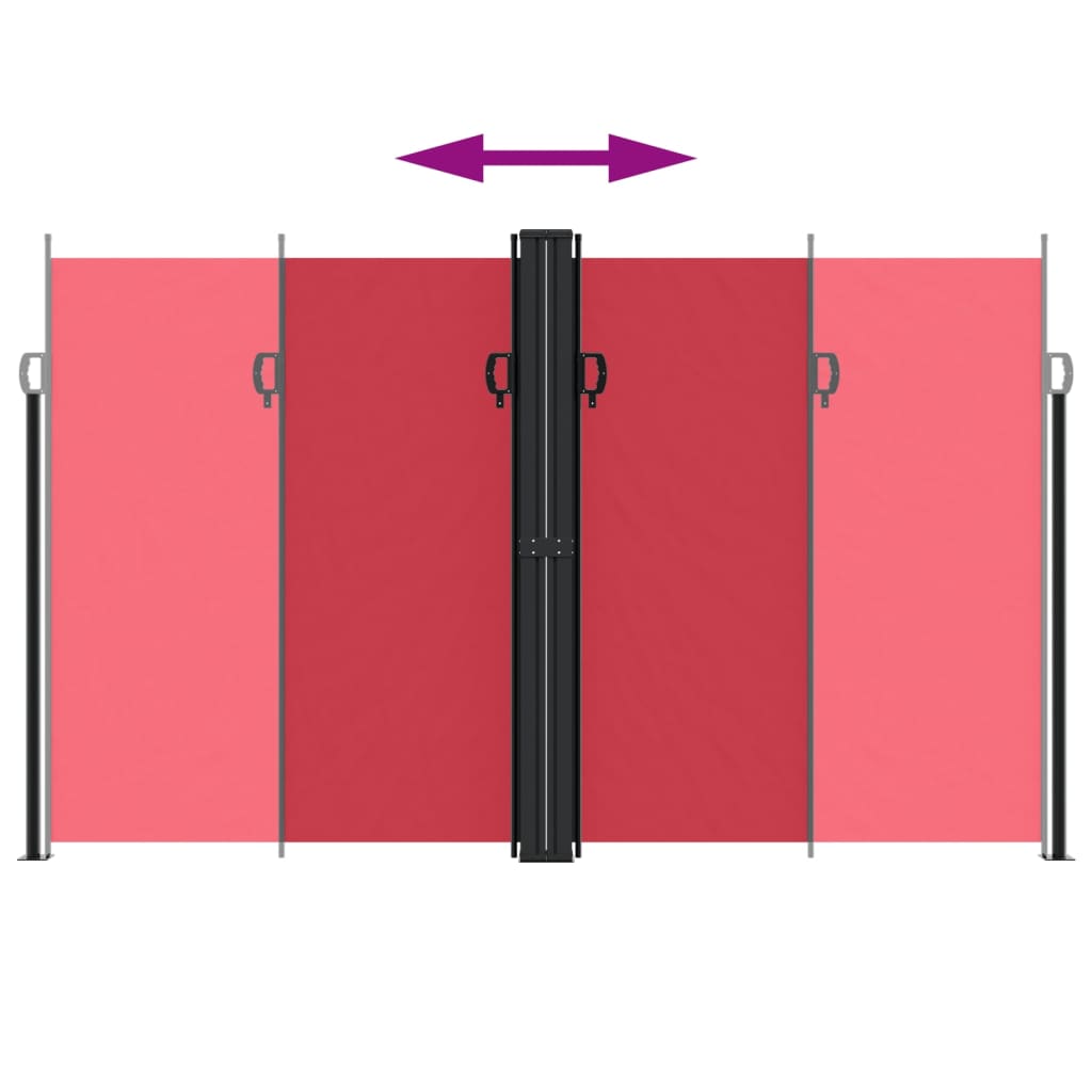 Retractable Side Awning Red 200x600 cm