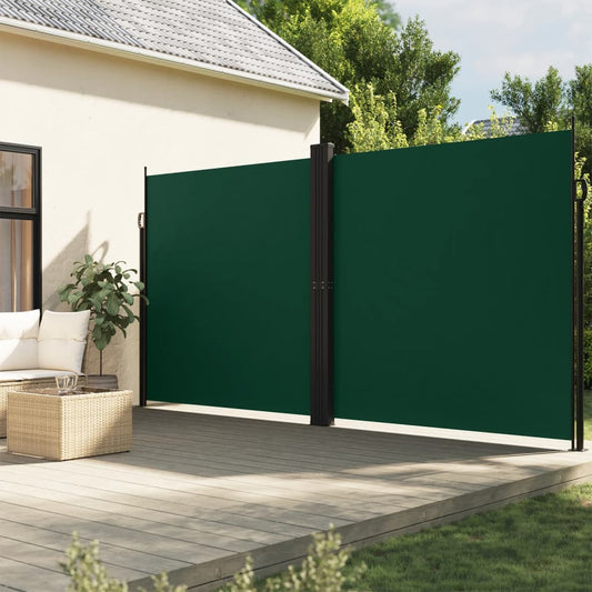 vidaXL Retractable Side Awning Dark Green 200x600 cm