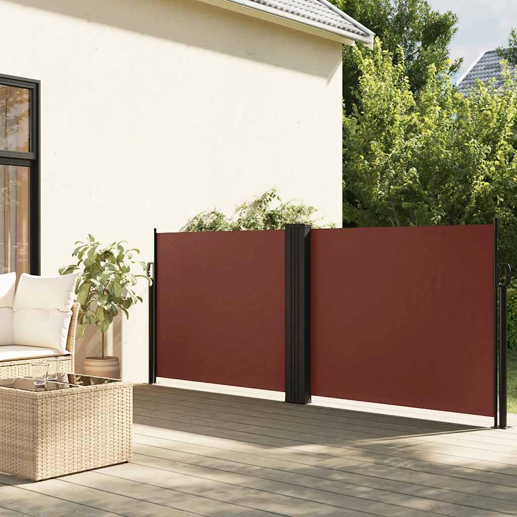 Retractable Side Awning Brown 100x1000 cm