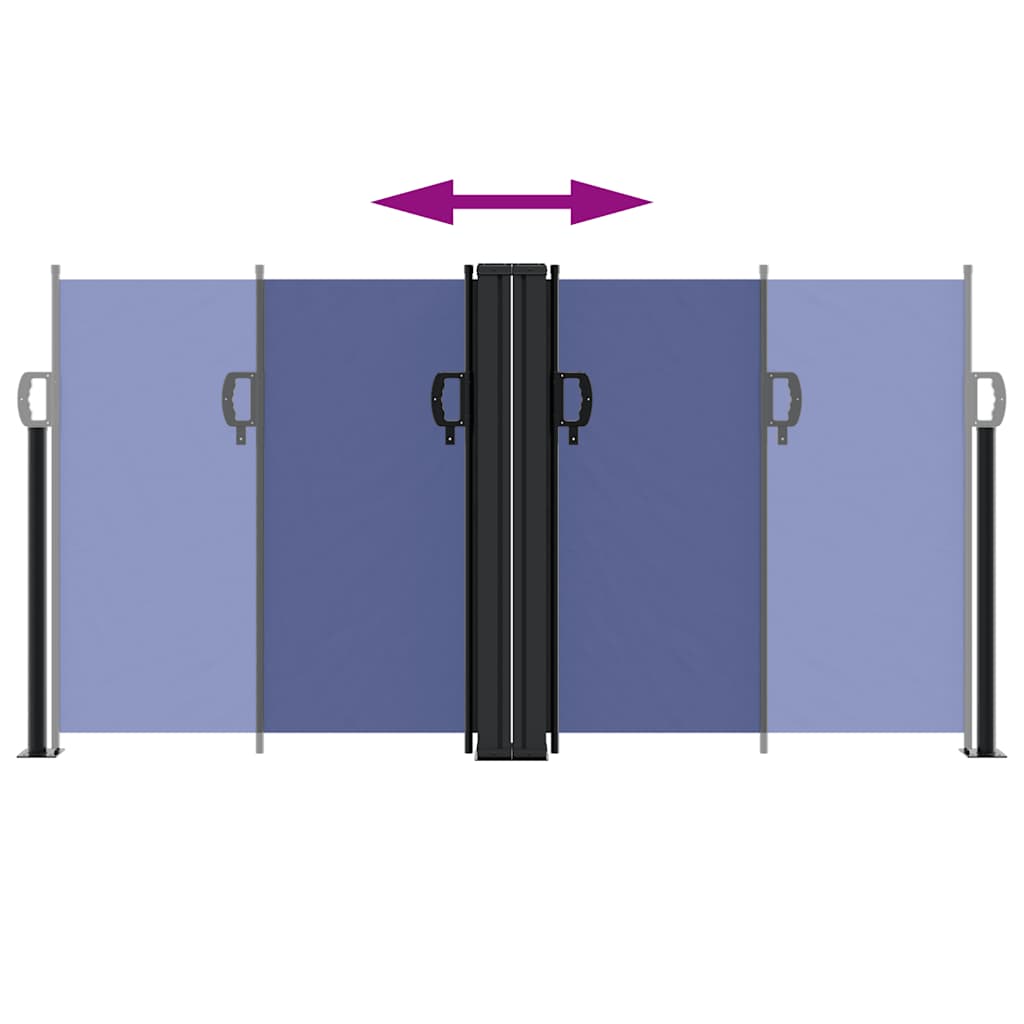 Retractable Side Awning Blue 120x1000 cm