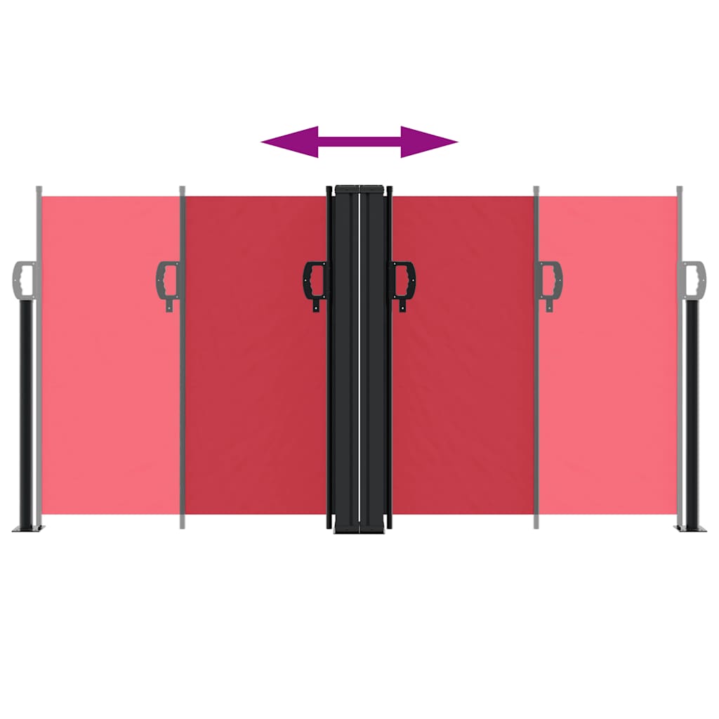 Retractable Side Awning Red 120x1000 cm