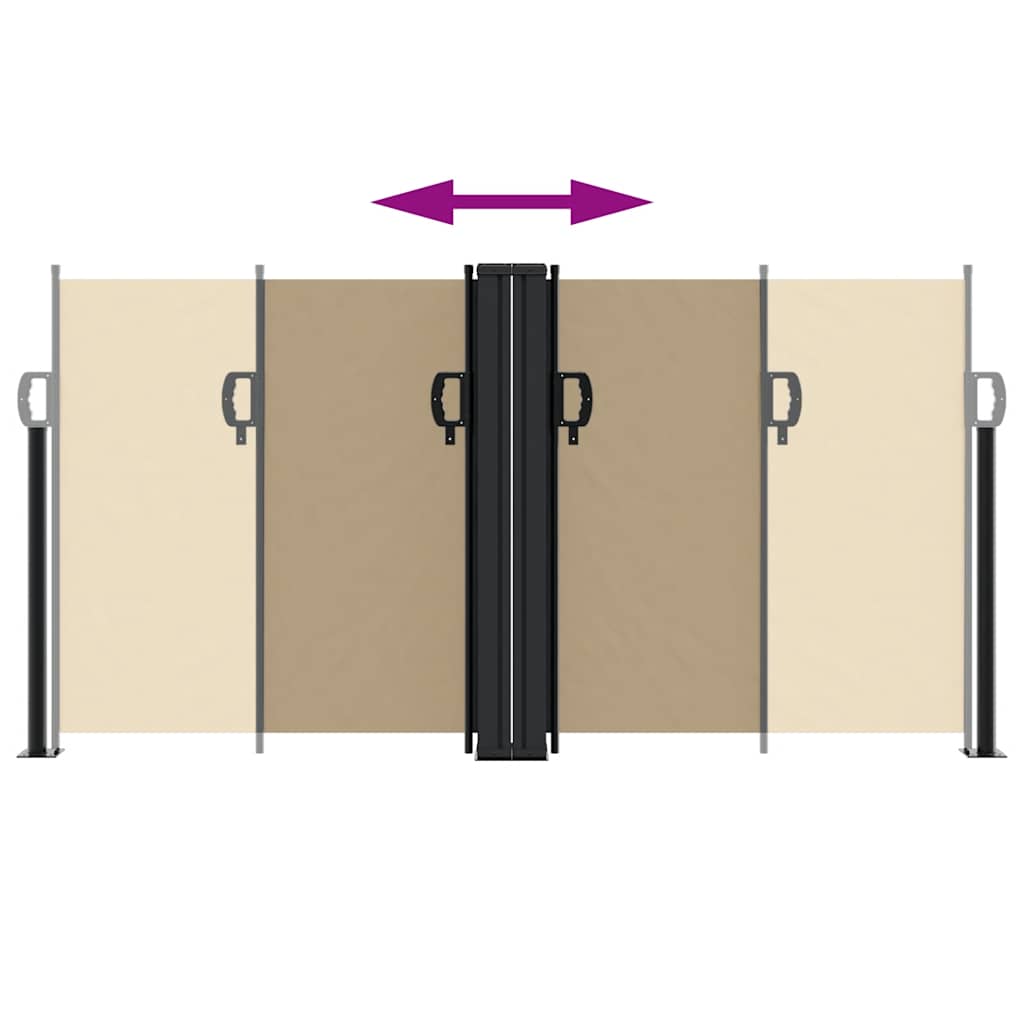 Retractable Side Awning Beige 120x1000 cm
