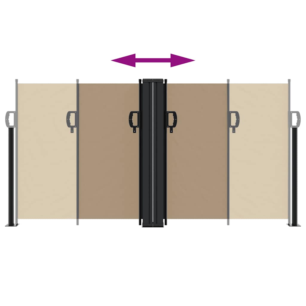 Retractable Side Awning Taupe 120x1000 cm