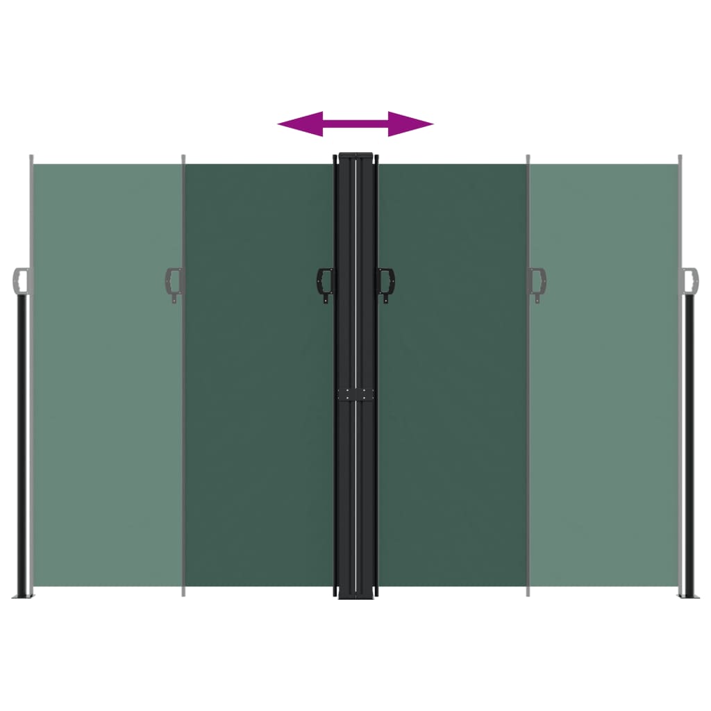 vidaXL Retractable Side Awning Dark Green 220x1000 cm