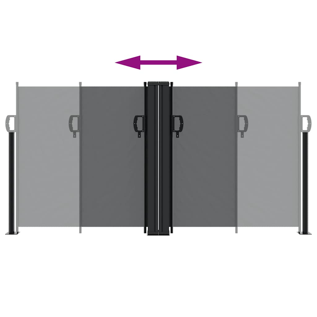 Retractable Side Awning Black 120x1200 cm