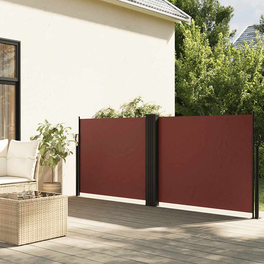 Retractable Side Awning Brown 120x1200 cm