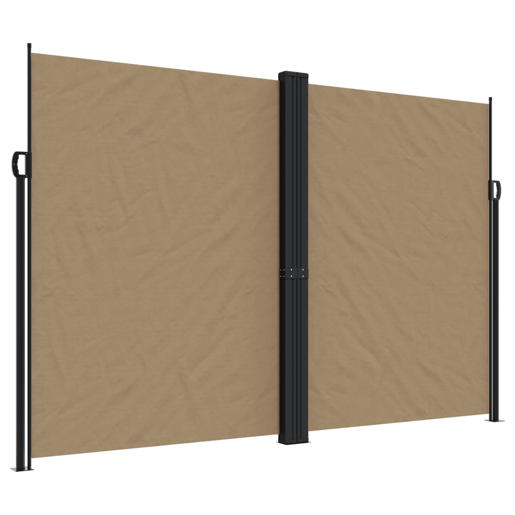 vidaXL Retractable Side Awning Taupe 220x1200 cm