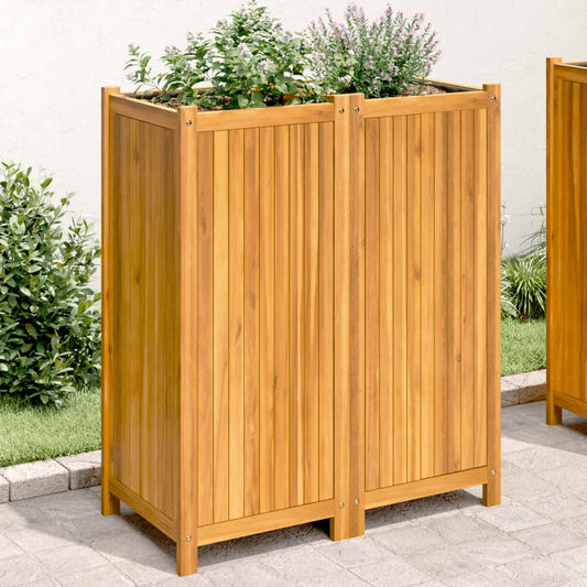 vidaXL Garden Planter with Liner 84x42x100 cm Solid Wood Acacia