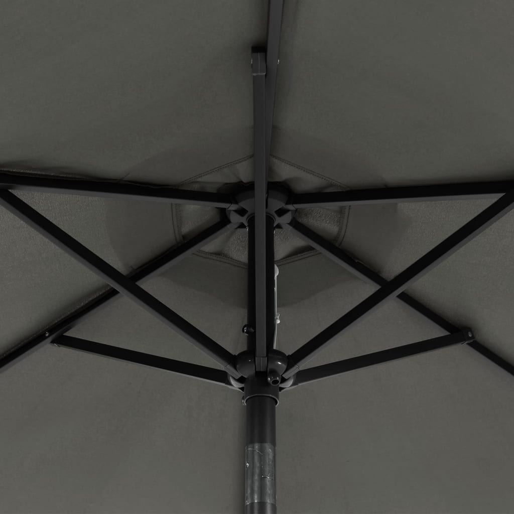 Garden Parasol with LEDs&Steel Pole Anthracite 225x225x212cm