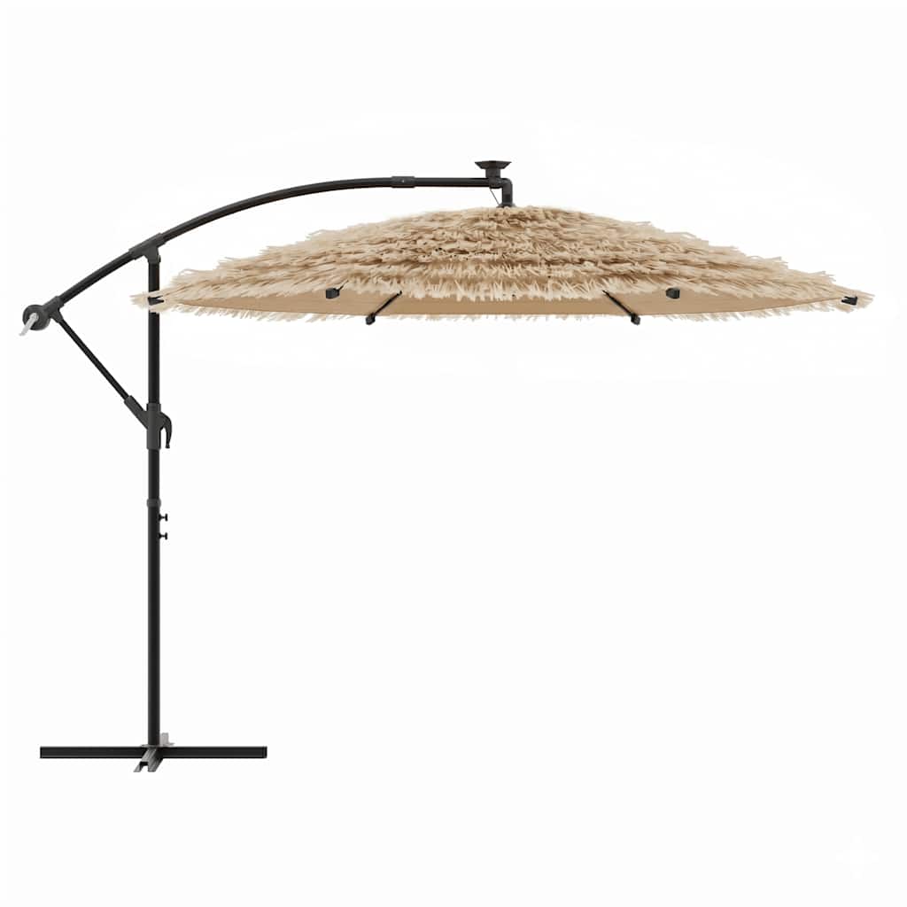 Garden Parasol with Steel Pole Brown 269x269x235 cm