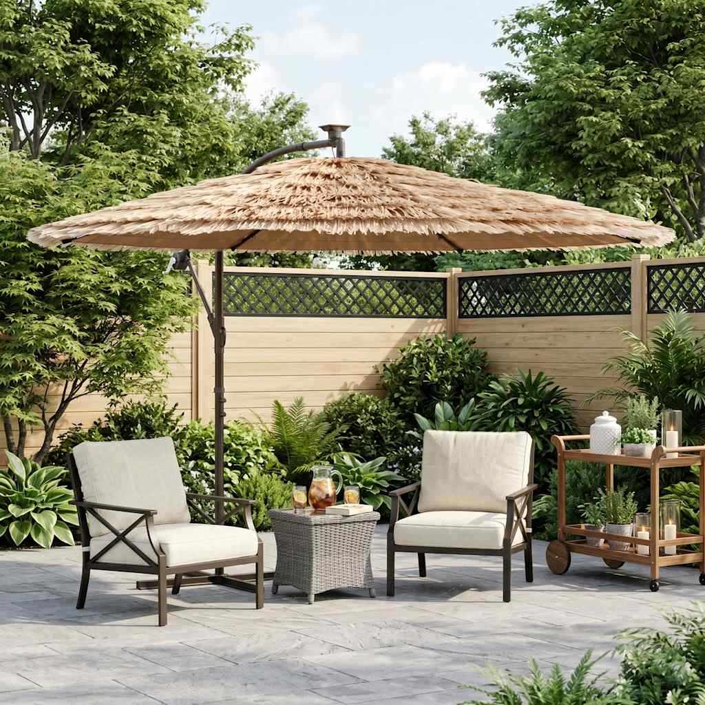 Garden Parasol with Steel Pole Brown 269x269x235 cm
