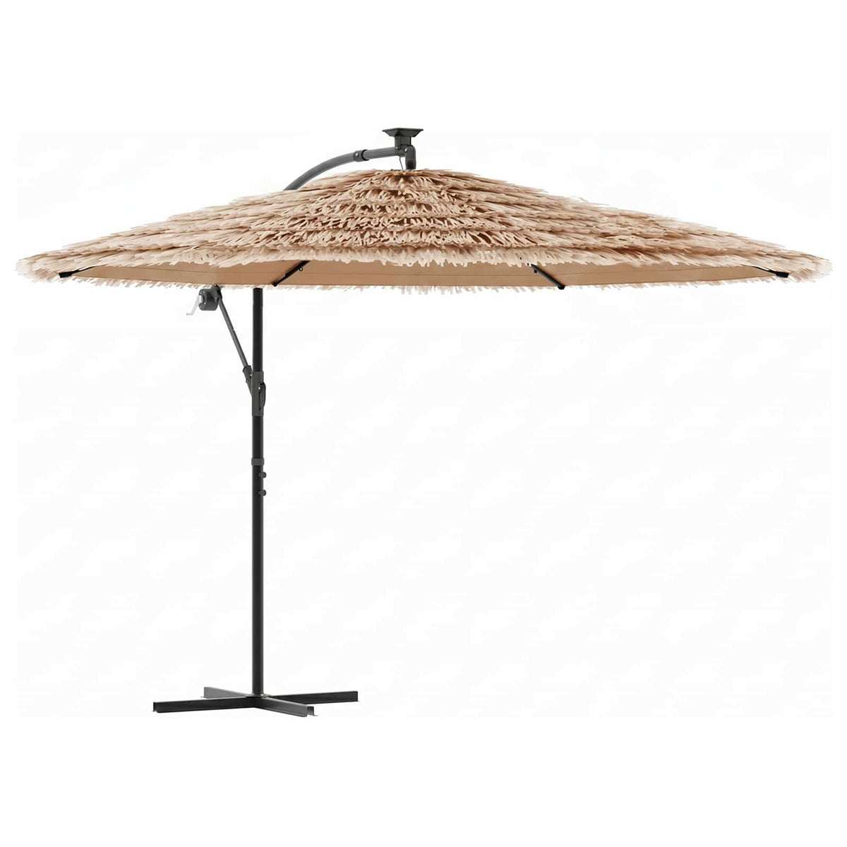 Garden Parasol with Steel Pole Brown 269x269x235 cm
