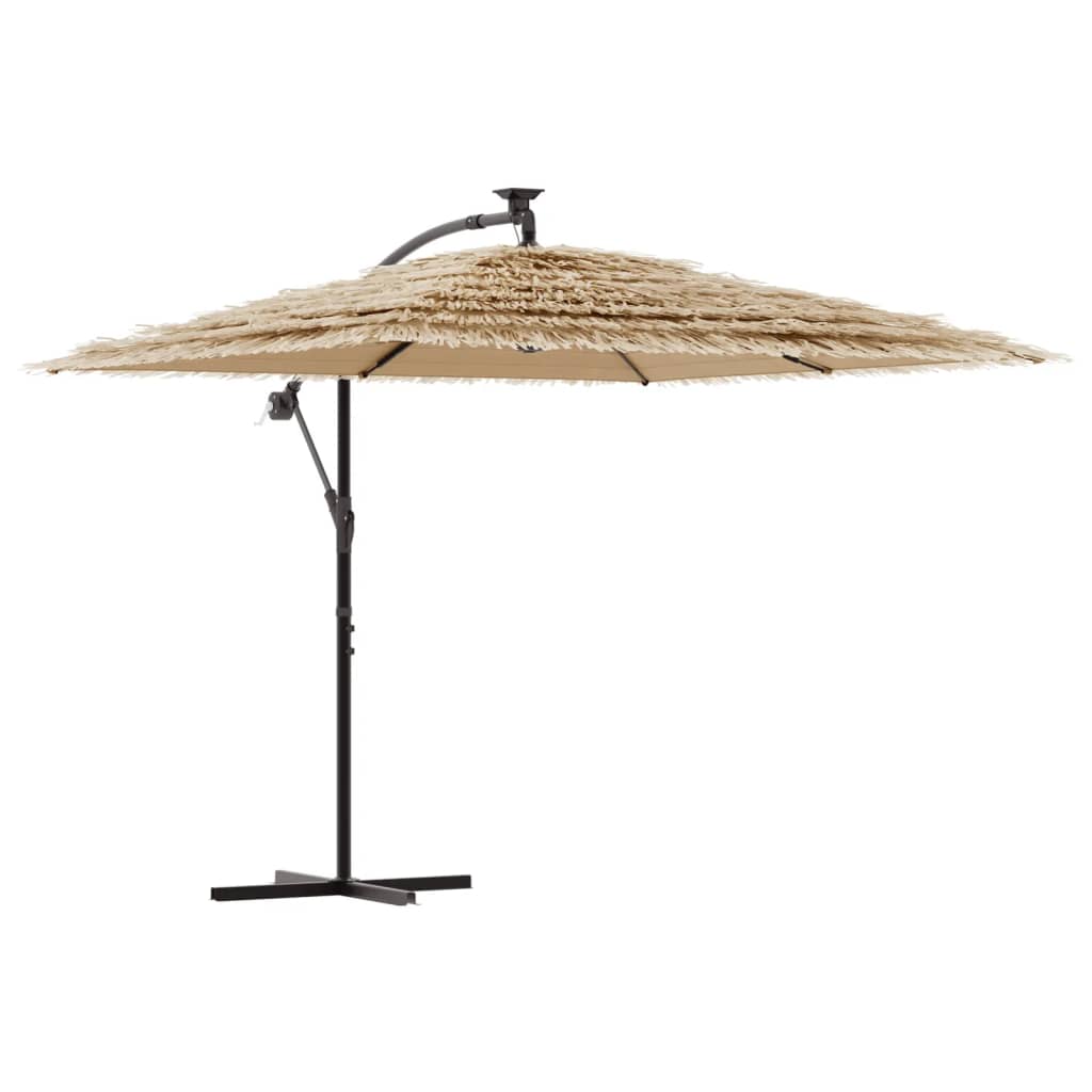 vidaXL Garden Parasol with Steel Pole Brown 290x290x238 cm