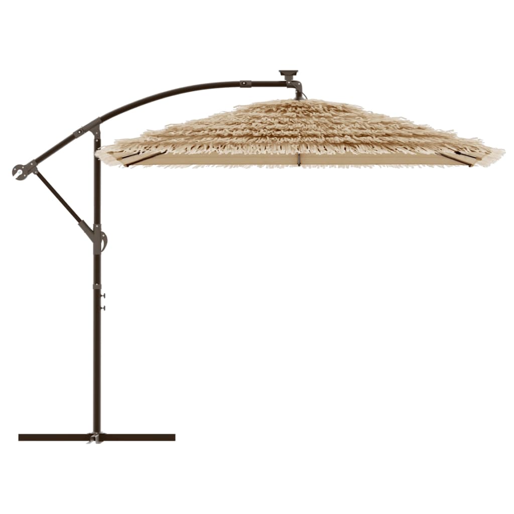 vidaXL Garden Parasol with Steel Pole Brown 290x290x238 cm