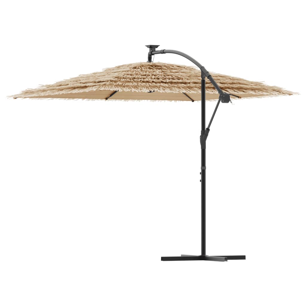 vidaXL Garden Parasol with Steel Pole Brown 290x290x238 cm