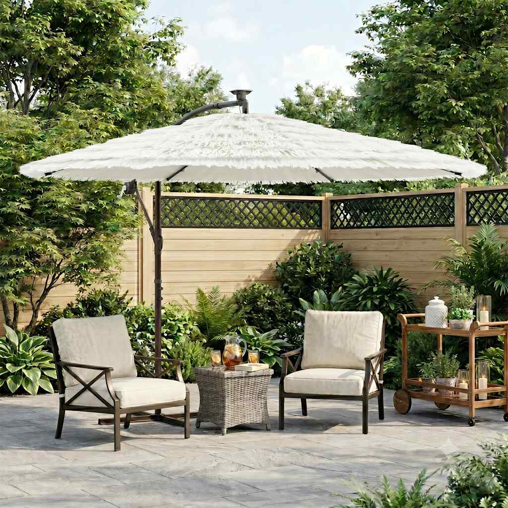 Garden Parasol with Steel Pole White 290x290x238 cm
