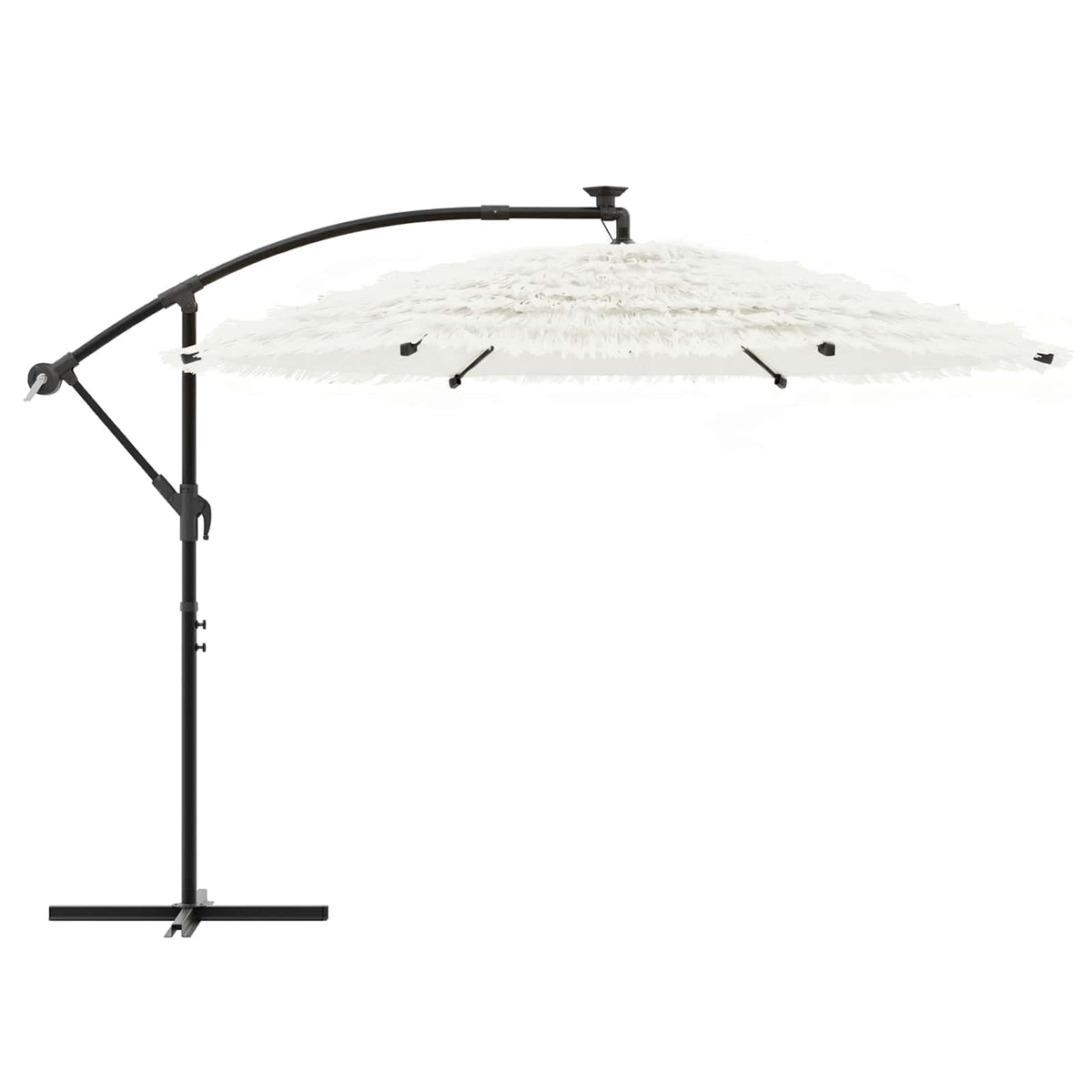 Garden Parasol with Steel Pole White 290x290x238 cm