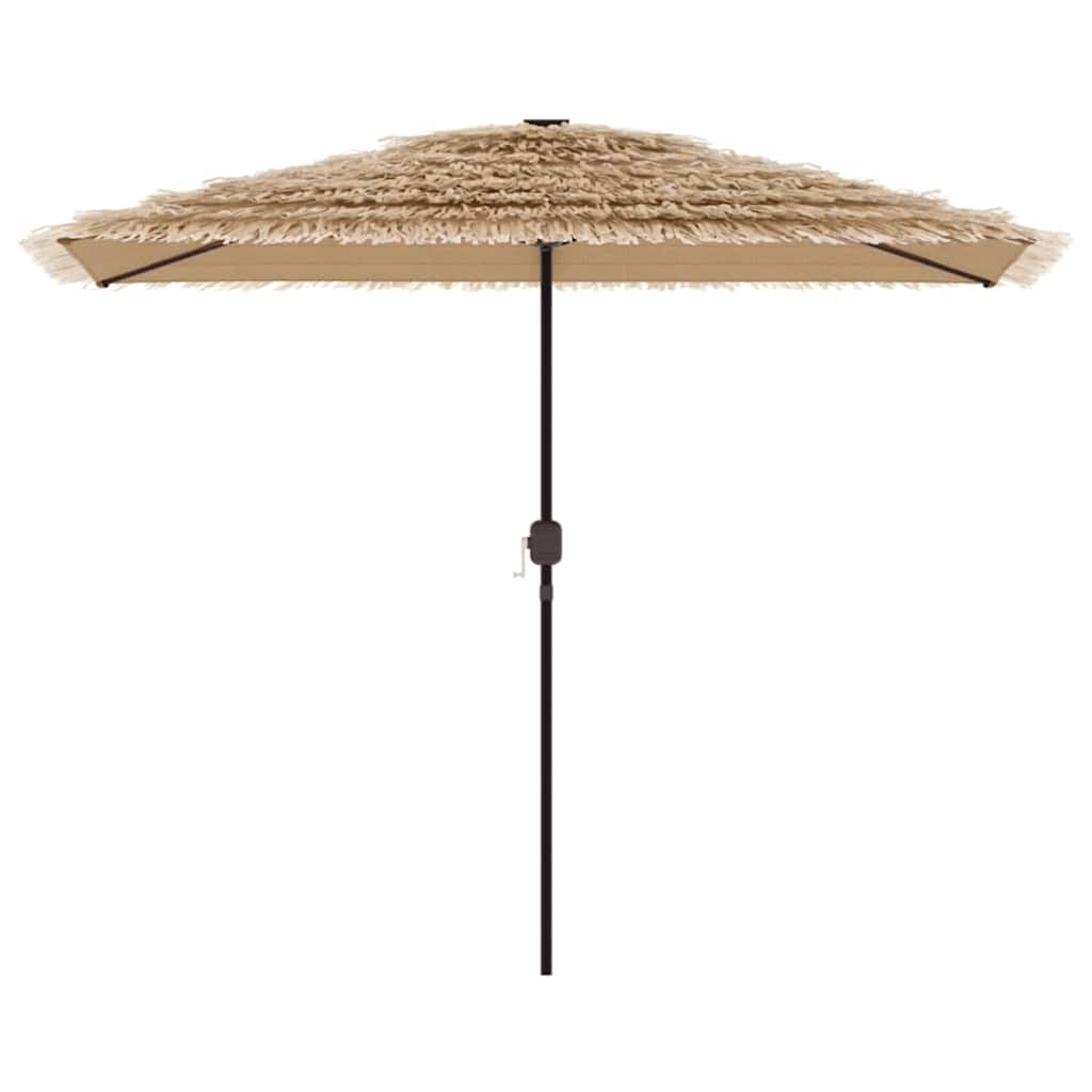 Garden Parasol with LEDs and Steel Pole Brown 300x200x250 cm