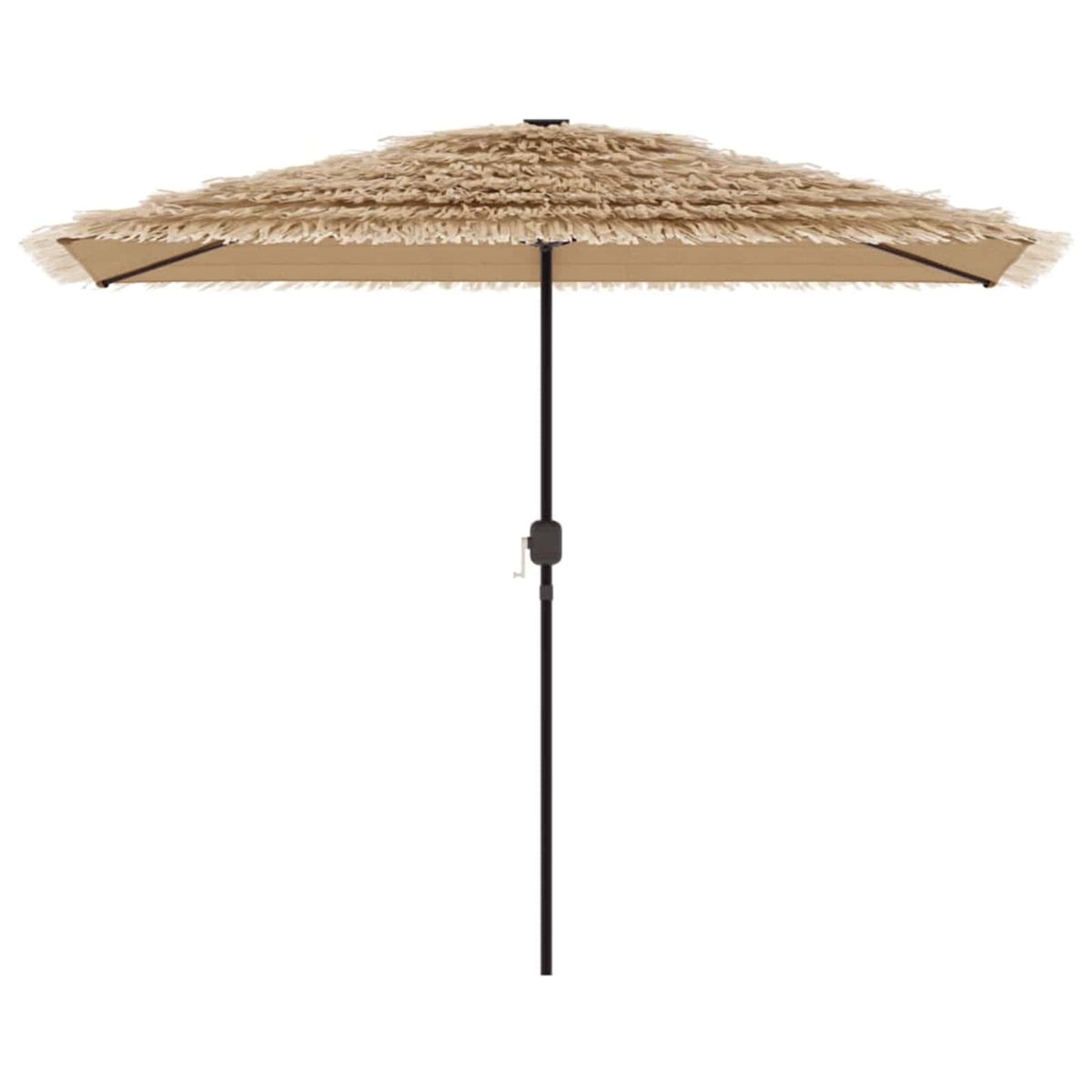 Garden Parasol with LEDs and Steel Pole Brown 300x200x250 cm